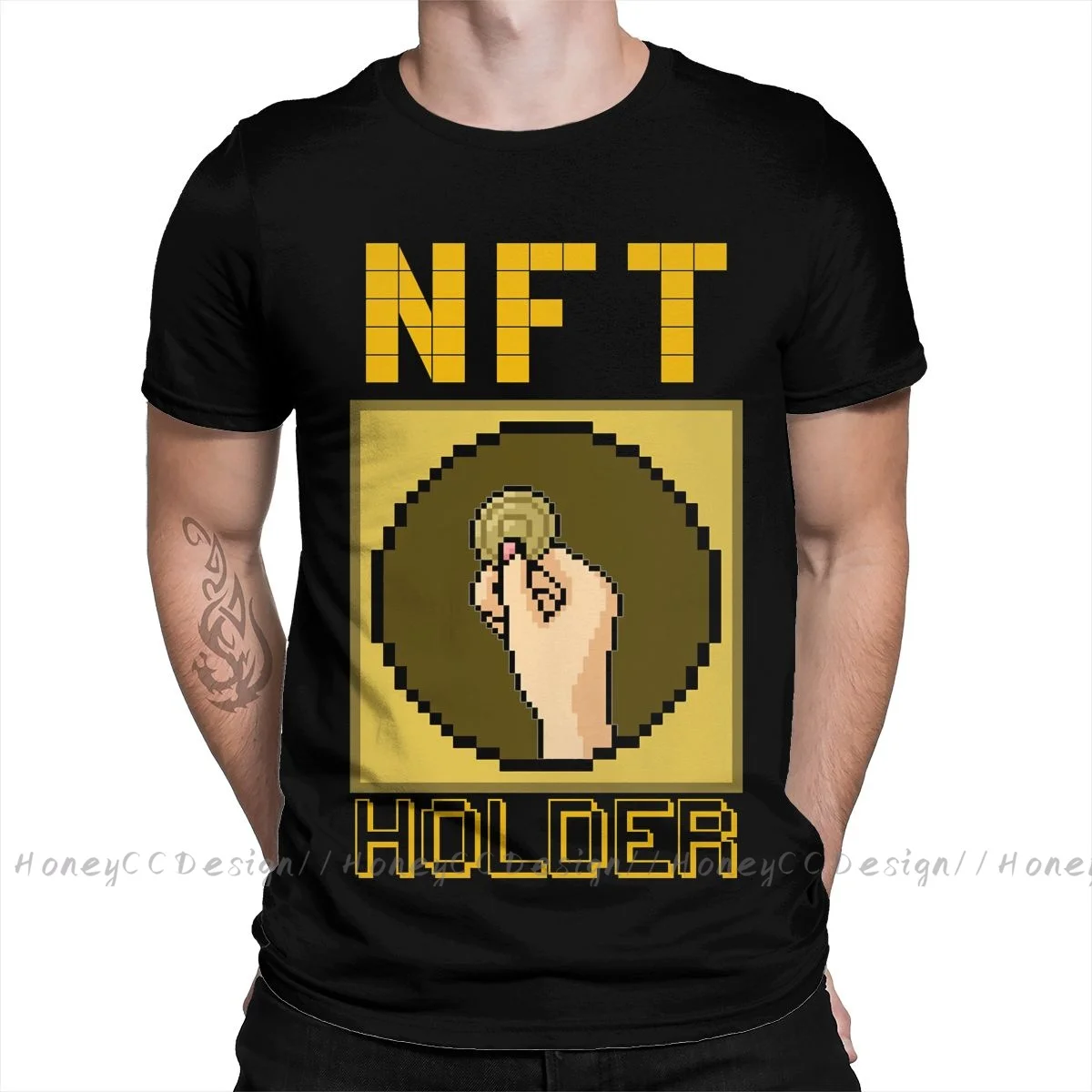 Men TShirt HOLDER Coin Unisex Clothes Shirt Design NTF O Neck Cotton T-Shirt Plus Size