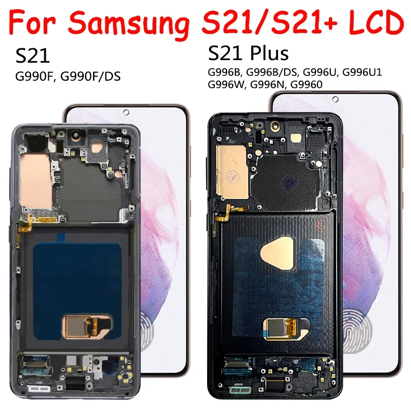 Écran OLED pour Samsung S21, 5G, LCD, G991B, écran tactile, Hébergements eur pour S21 +, S21 Plus, 5G, G996B, cadre d'affichage