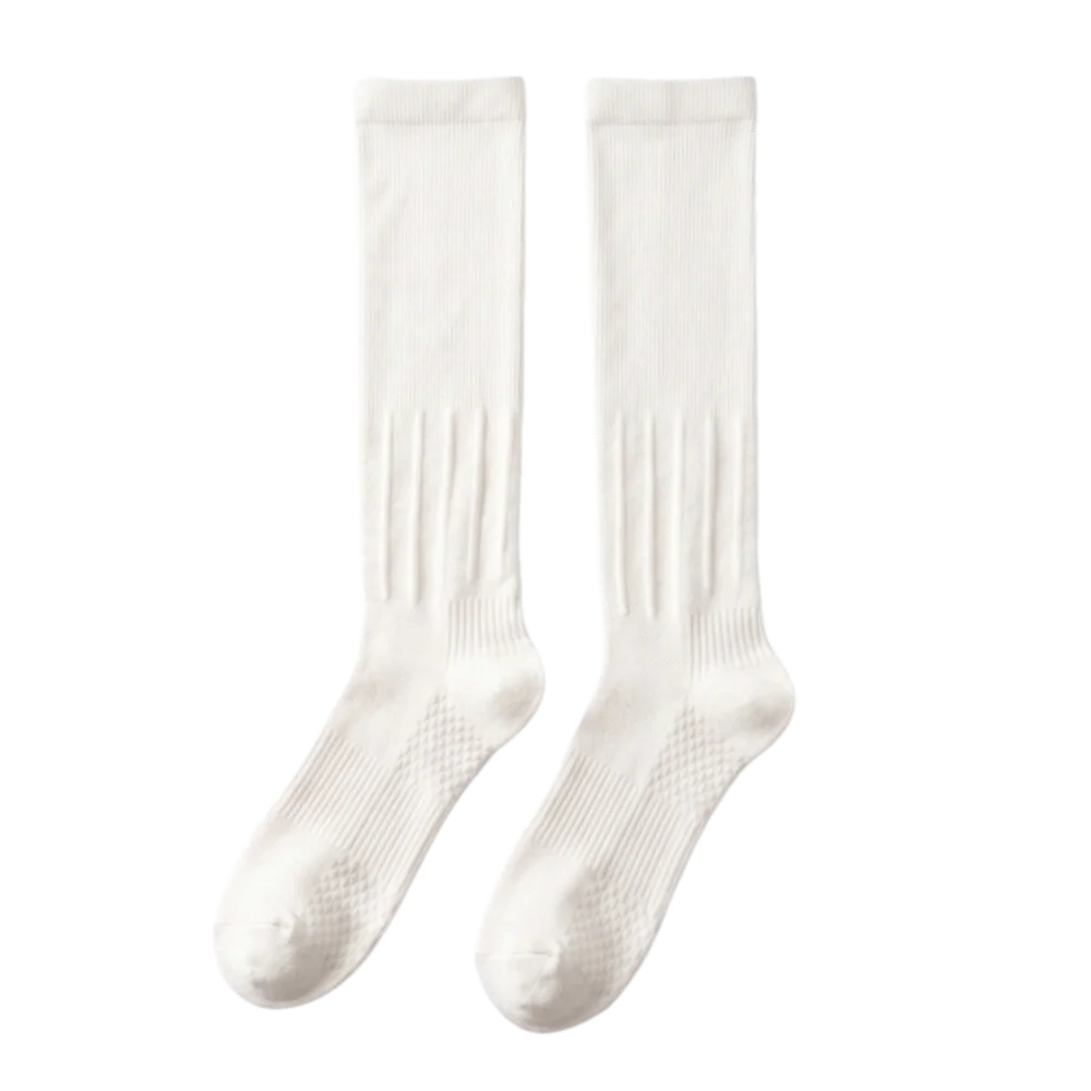 2 Pairs New Soft Breathable Compression Calf Socks Compression Non Slip Long Tube Socks Stretch Calf Sleeves Fitness