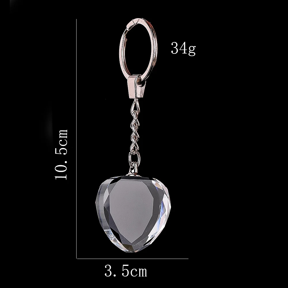 Heart Glass Crystal Keychain Clear Faceted Prism Geometric Design Sturdy Unbreakable Sparkles Sunlight Pendant Jewelry Gifts