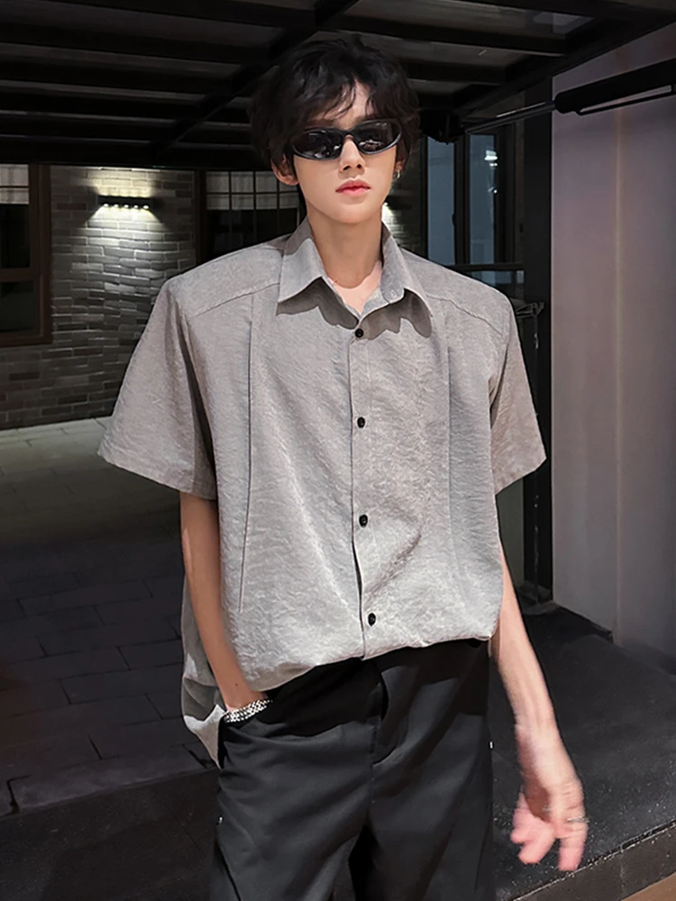 

Cleanfit Brit Cool ort Sve irt Ice Silk Thin Summer Beach Sun Protection irt oulder Pads Loose Fit Youth Trend Sum...