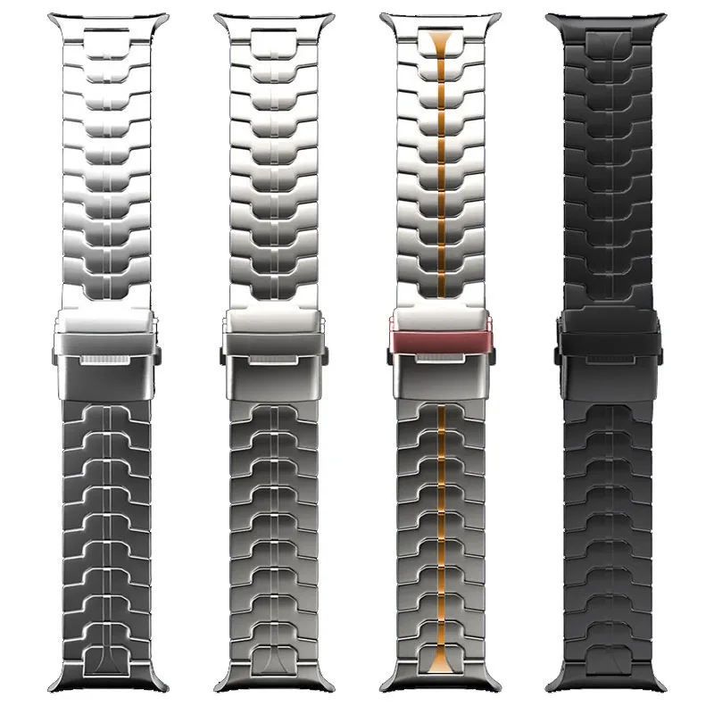Roestvrij staal geen gaten band voor Samsung Galaxy Watch 7 Ultra 47 mm metalen vouwgesp vervangende horlogeband armband Correa