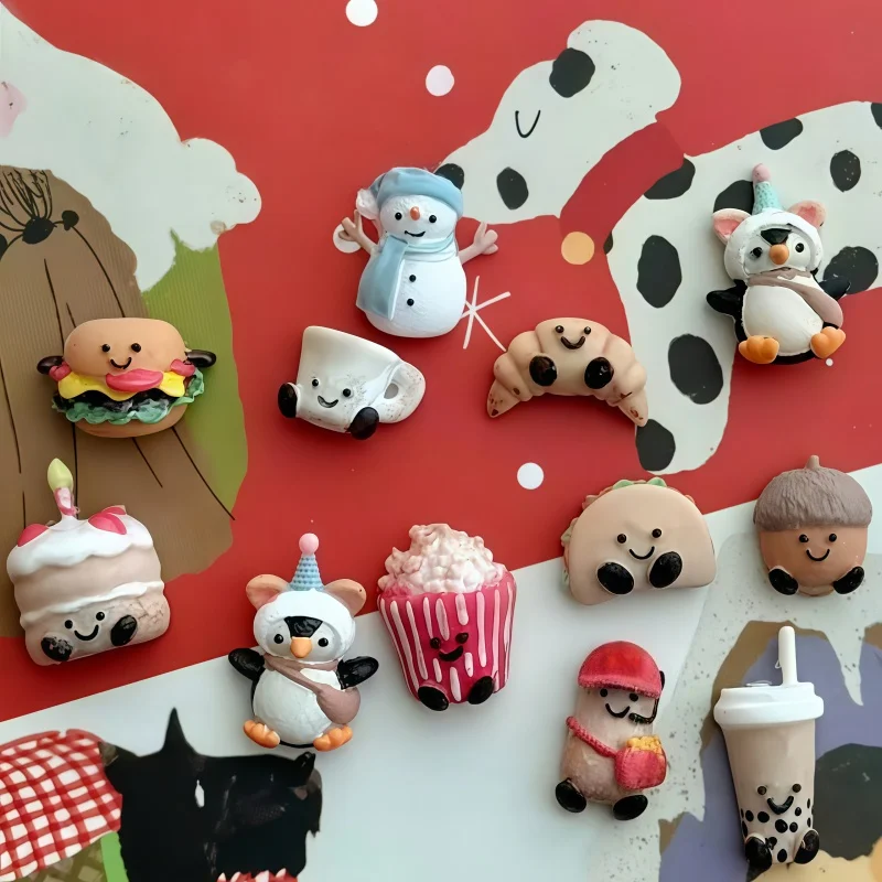 Niedliche Silikon-Nagelkunstform Cartoon-Plüschtier Pinguin Sandwich Burger Pommes Frites 3D-Dekoration Nagelkunstform – Detail 6