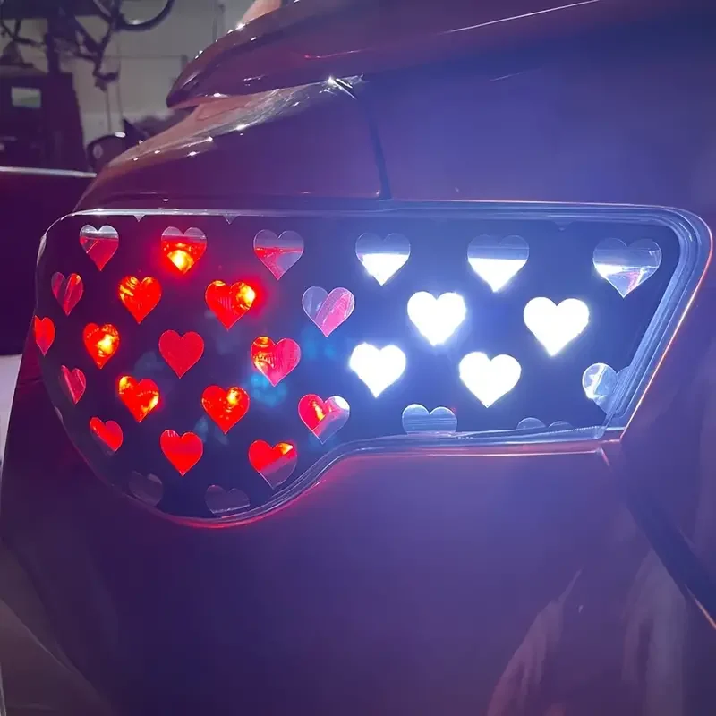 

1PC Black Heart-shaped Car Taillight Cover Sticker Waterproof DIY Auto Headlight Creative Decal Funny Rear Tail Light Decoration