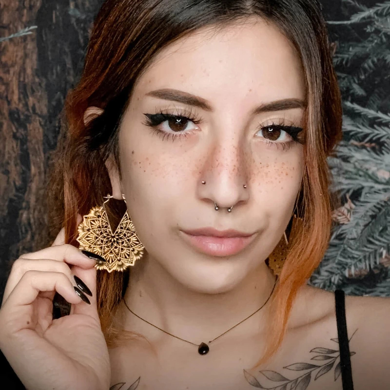 Geometry Vintage Pendant Ancient Silver Color Hollow Gold Flower Pendant Earrings Perforated Pendant Statement Jewelry