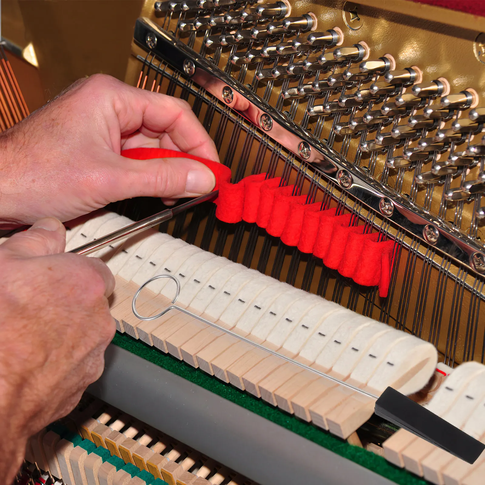 1Set Piano Tuning Kit Includes Mute Forks Long Mute Strips Damper Blocks Professional Grade Tuning Tools for Piano Care