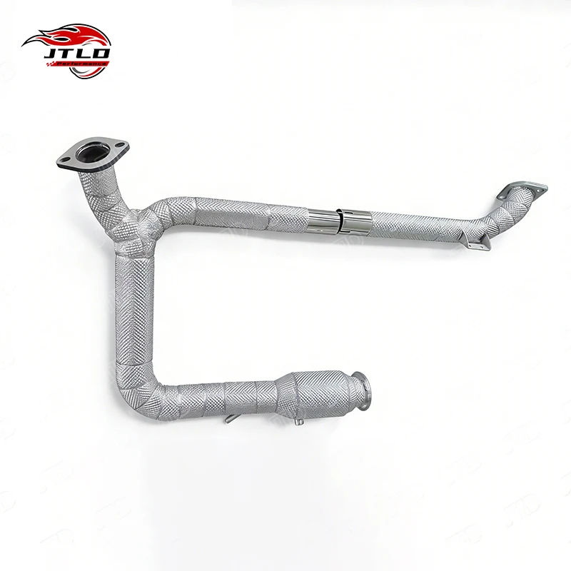 304 Stainless Steel Exhaust Downpipe With Heat Shield For Porsche Boxter 718 2.0t Downpipe With Euro 5 200 Cell
