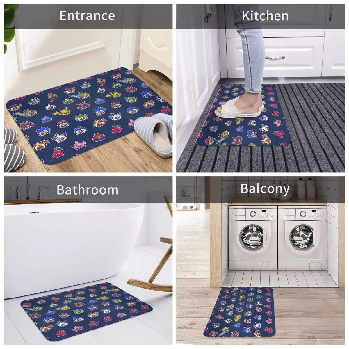 Dragon Quest Bathroom Mat Command Doormat Flannel Carpet Balcony Rug Home Decoration