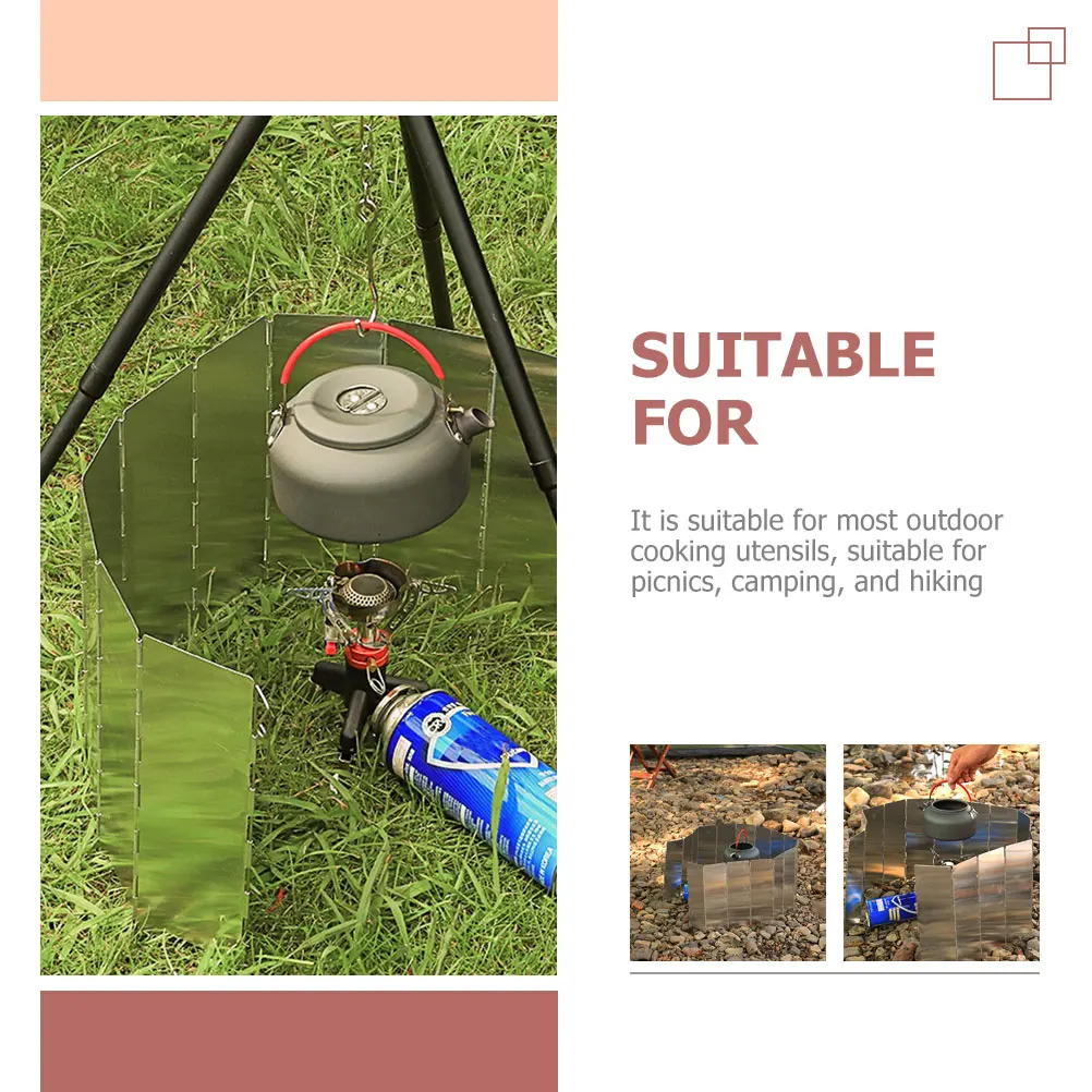 

Stove Windscreen Folding Aluminum Alloy Burner Wind Shield Outdoor Camping Stove Wind Proof Board Camping Supply