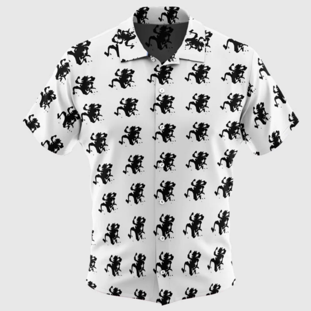 Camiseta One Piece Luffy's Gear 5 Shadow con botones, camisa hawaiana, camiseta deportiva de verano para hombre, ropa para niños, camiseta Y2k para mujer