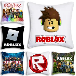 Divertenti fodere per cuscini da gioco Cartoon Sofa decorativo per la casa stampa fronte-retro breve peluche carino fodera per cuscino-R-R-roblosss