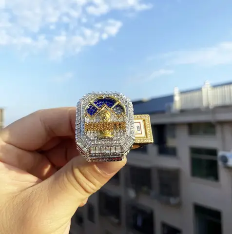 2023 DEN Nuggets 챔피언십 링 한정판, 무료 배송, 남성 팬을 위한 NBA 결승전 트로피 선물