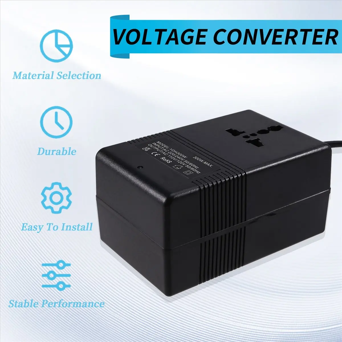 A79G 300W Voltage Converter Transformer 220V to 110V Step-Down Transformer 110V to 220V Travel Adapter UK Plug Inverter