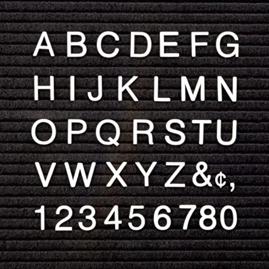 

Characters for Felt Letter Boards Helvetica White 300 Letters Numbers and Symbols 4423