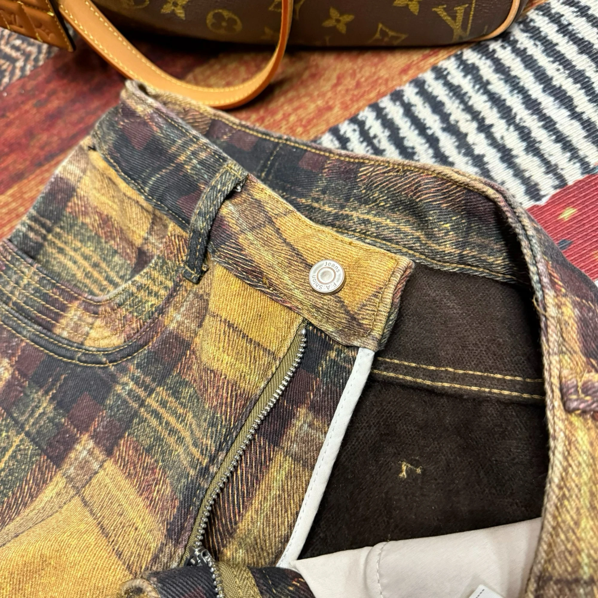 

Брюки женские KUKUDEMI коричневые, осенне-зимние, джинсовые, ретро, с высокой талией, прямые, повседневные, широкие штанины