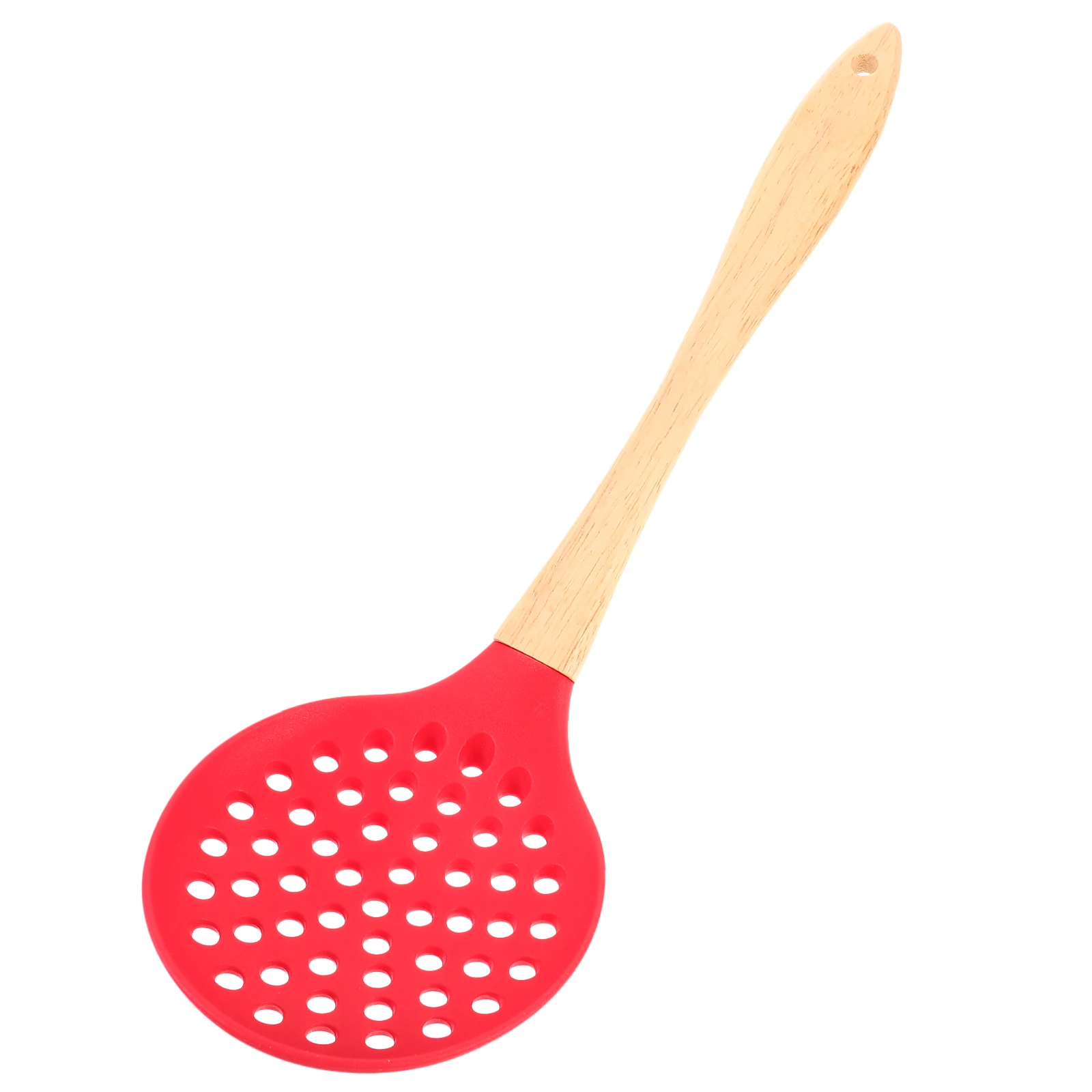 

Round Bent Handle Fence Frying Strainer Silicon Skimmer Spoon Kitchenware Utensil Ladle
