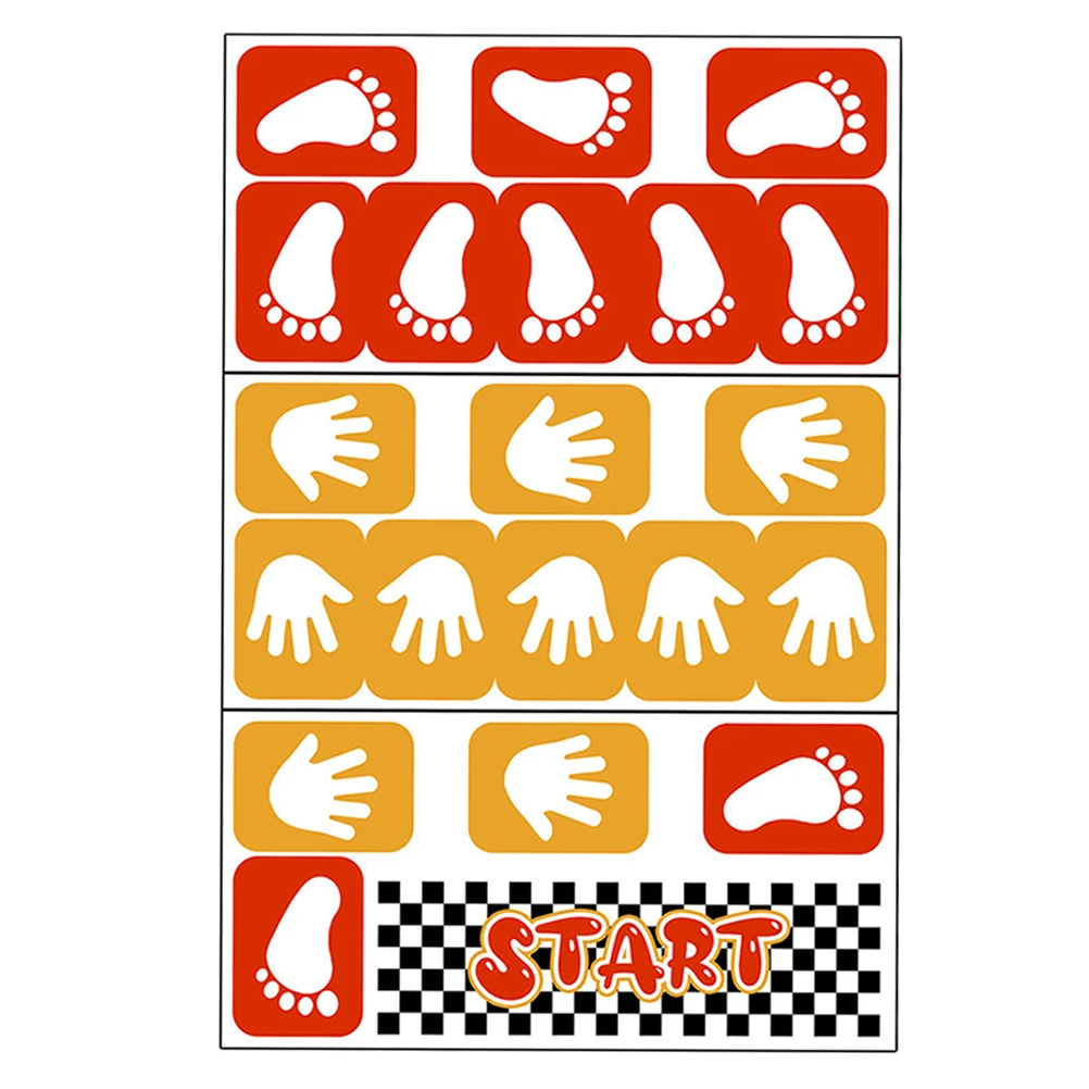 

1 Set Pvc Footprint Handprint Floor Stickers For Classroom Kids Activity Wall Decals Nursery Room Game Ground Corridor Decor
