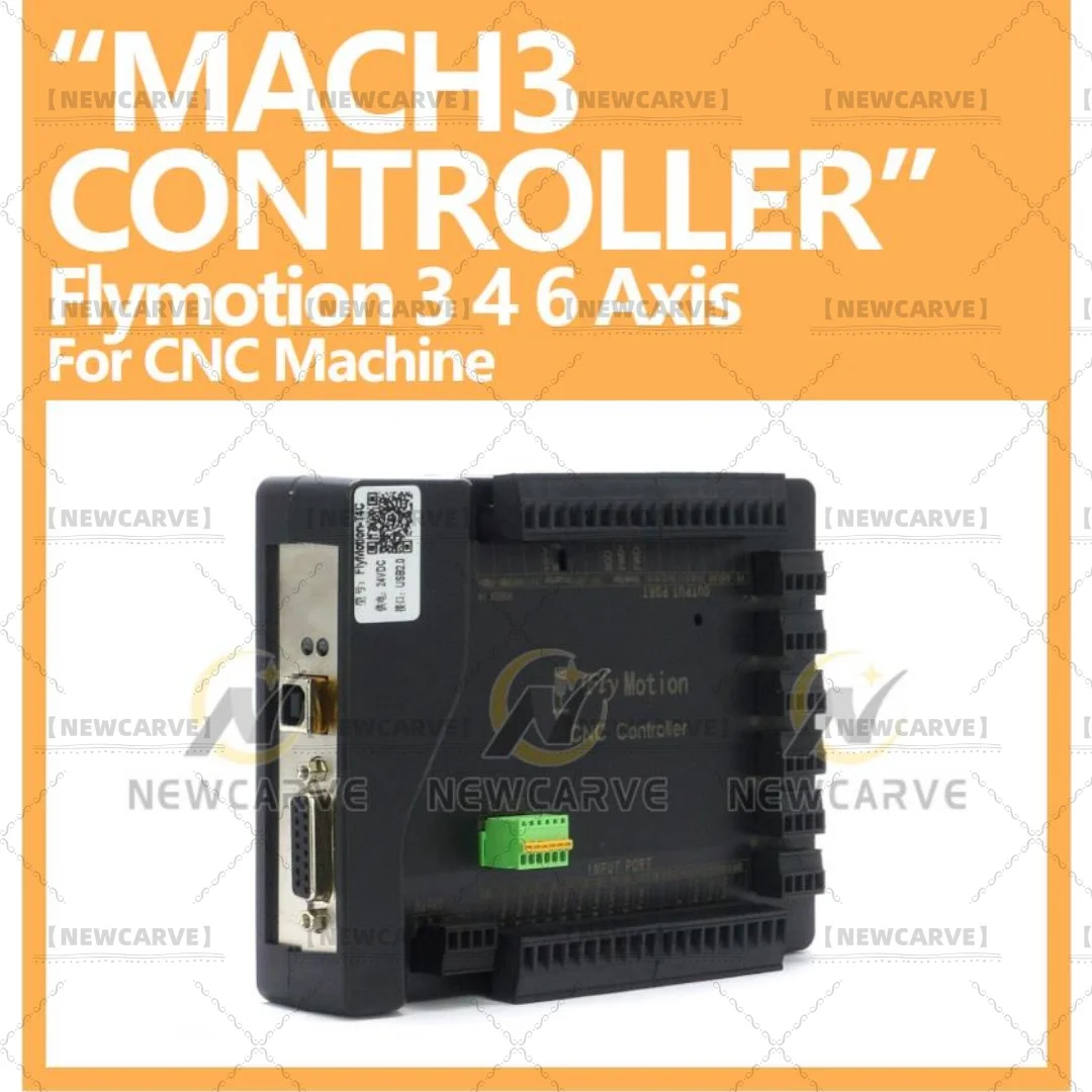 Flymotion Mach3 3 4 5 6 Axis Controller Card USB Motion USB Breakout Board ZKmotion Upgrade+MPG Handwheel For DIY CNC NEWCARVE