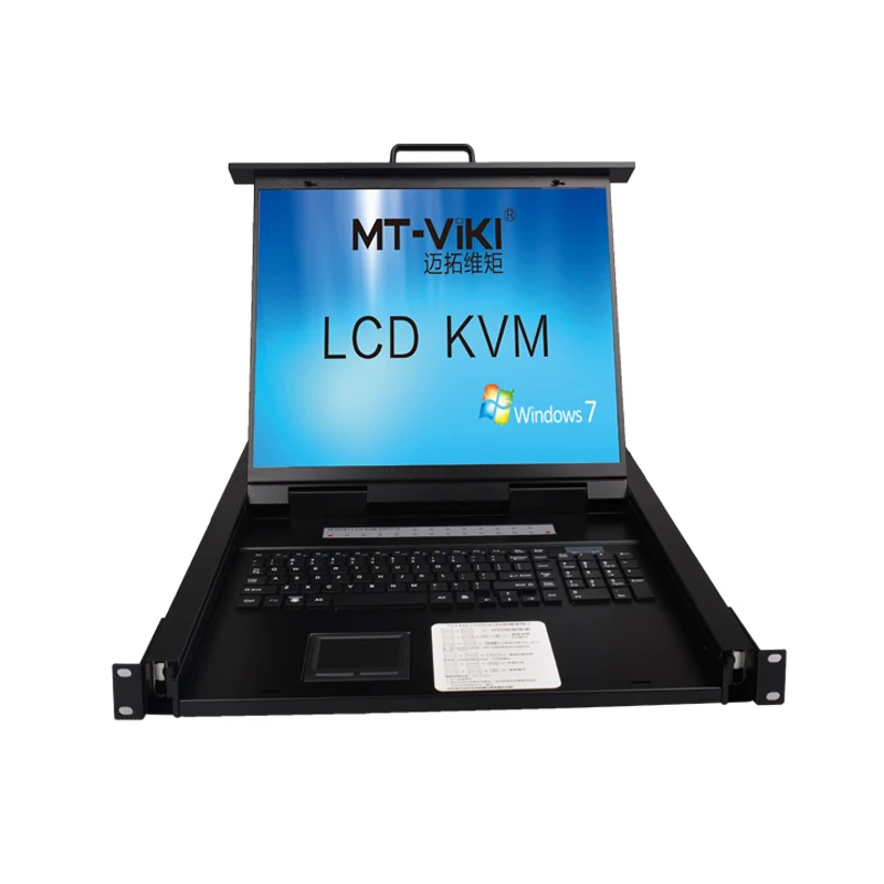 MT-ViKI 19 Inch IP LCD KVM Console Drawer 16 Port VGA, 1U RACK KVM Switch 19'' LCD KVM Switch Over IP