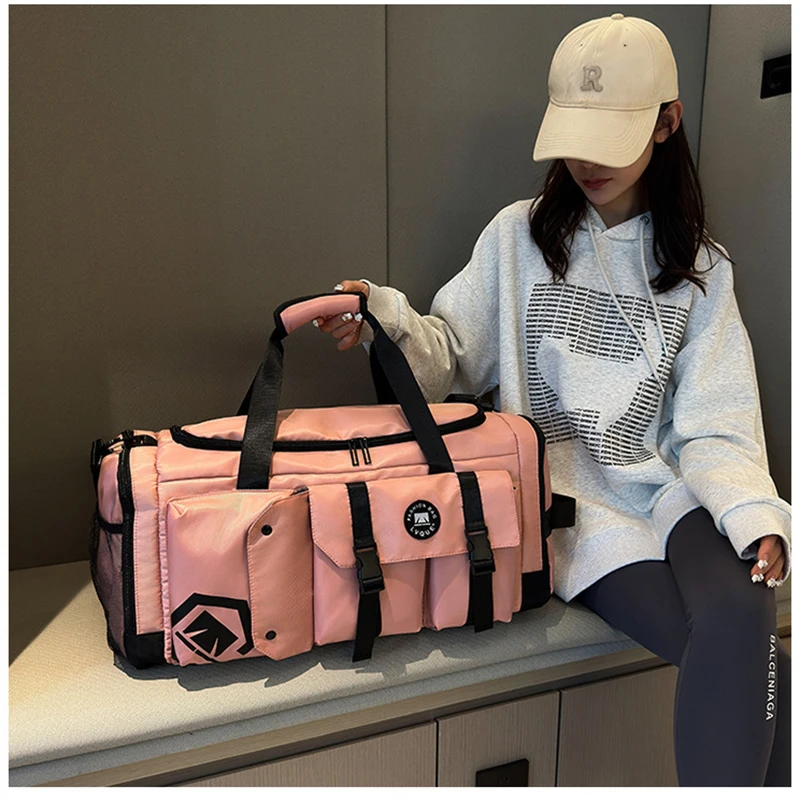 Large Capacity Backpack Women Gym Rucksack Fitness Travel Tote Luggage Handbag Shoulder Shoe Pocket Duffle Sports Bag For Men