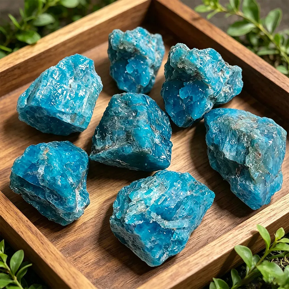 Natural Stone Blue Apatite Raw Minerales Crystal Stones Crystals Rock Quartz Specimen Home Decoration Gemstones Room Decor DIY
