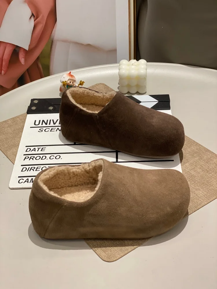 

Женские слипоны Bean Bean 2025: Новая модная коллекция, удобные, легкие, повседневные, на толстой подошве, с флисовой подкладкой, с круглым носком