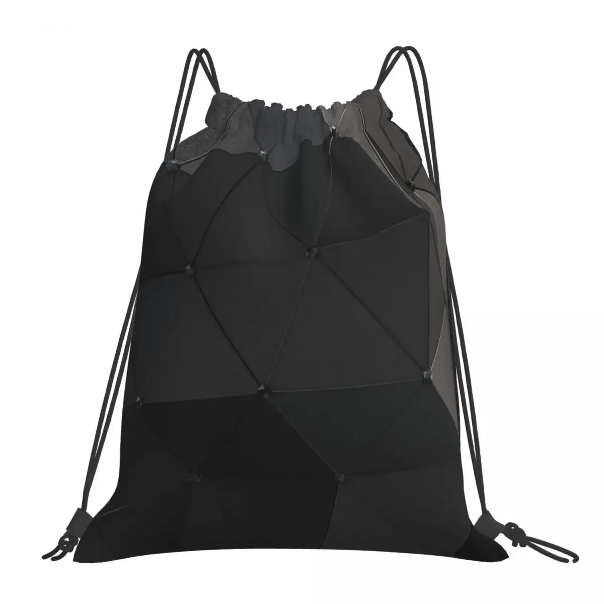 Black 3D Texture Backpacks Fashion Portable Drawstring Bags Drawstring Bundle Pocket Sports Bag BookBag For Travel Students