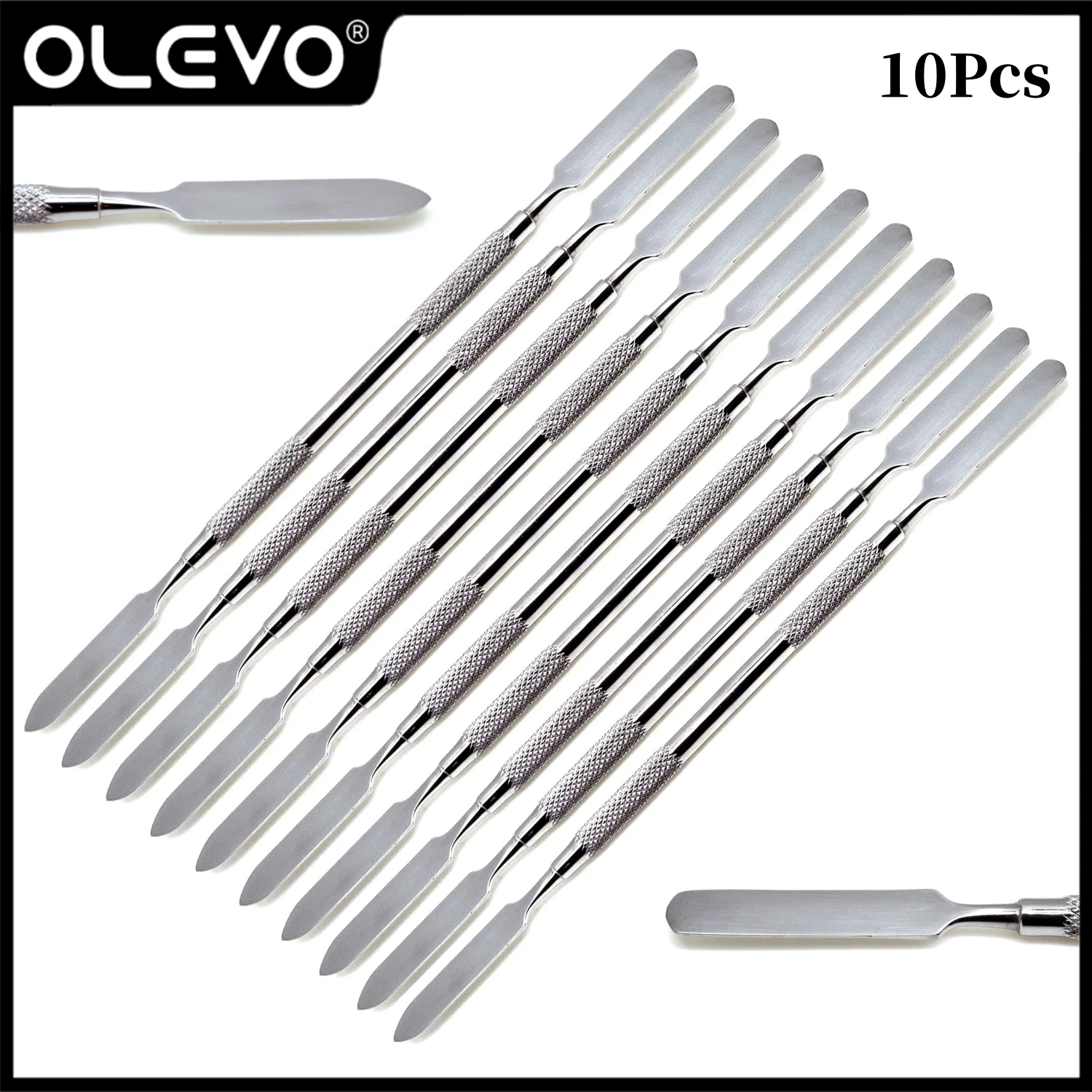 10Pcs Mixing Spatula Dental Stainless Steel Double Head Spatulas Multifunctional Metal Pry Bar Dentist Mixing Stick Color Tools