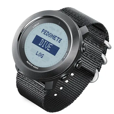 야외 다이빙 시계 디지털 스포츠 시계 LED 백라이트 나침반 깊이 100m 방수