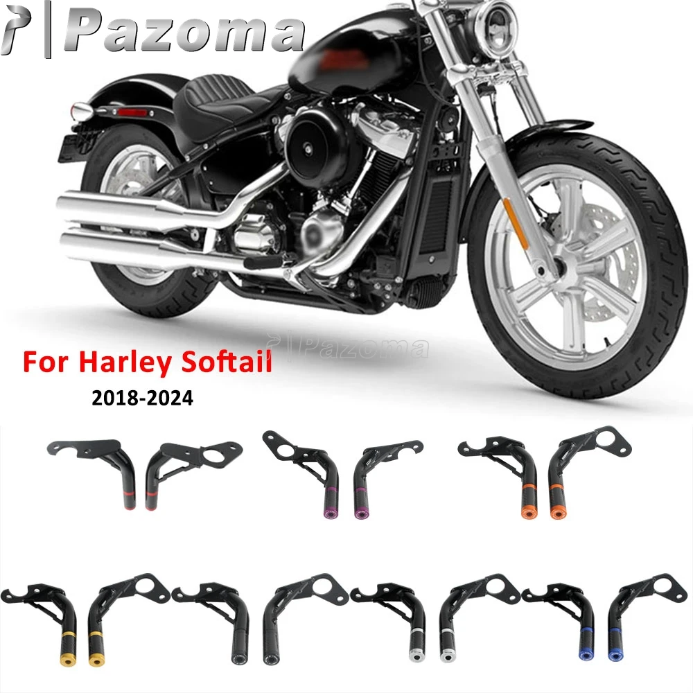 Motorcycle Rear Highway Engine Guard Crash Bar Bumper For Harley Softail Street Bob 114 Low Rider S ST Fat Bob Falling Protector