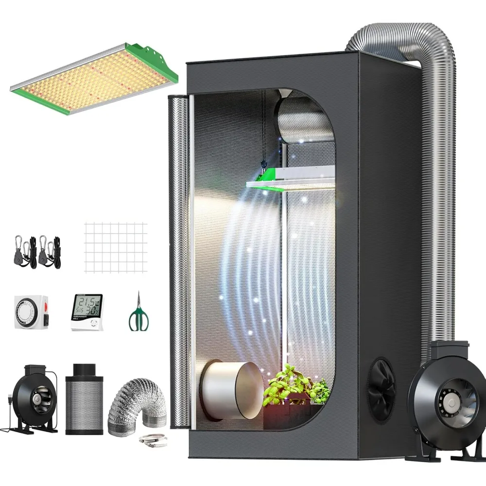 Grow Tent Complete Kit Package Sunlike LED Grow Light Full-Spectrum 32