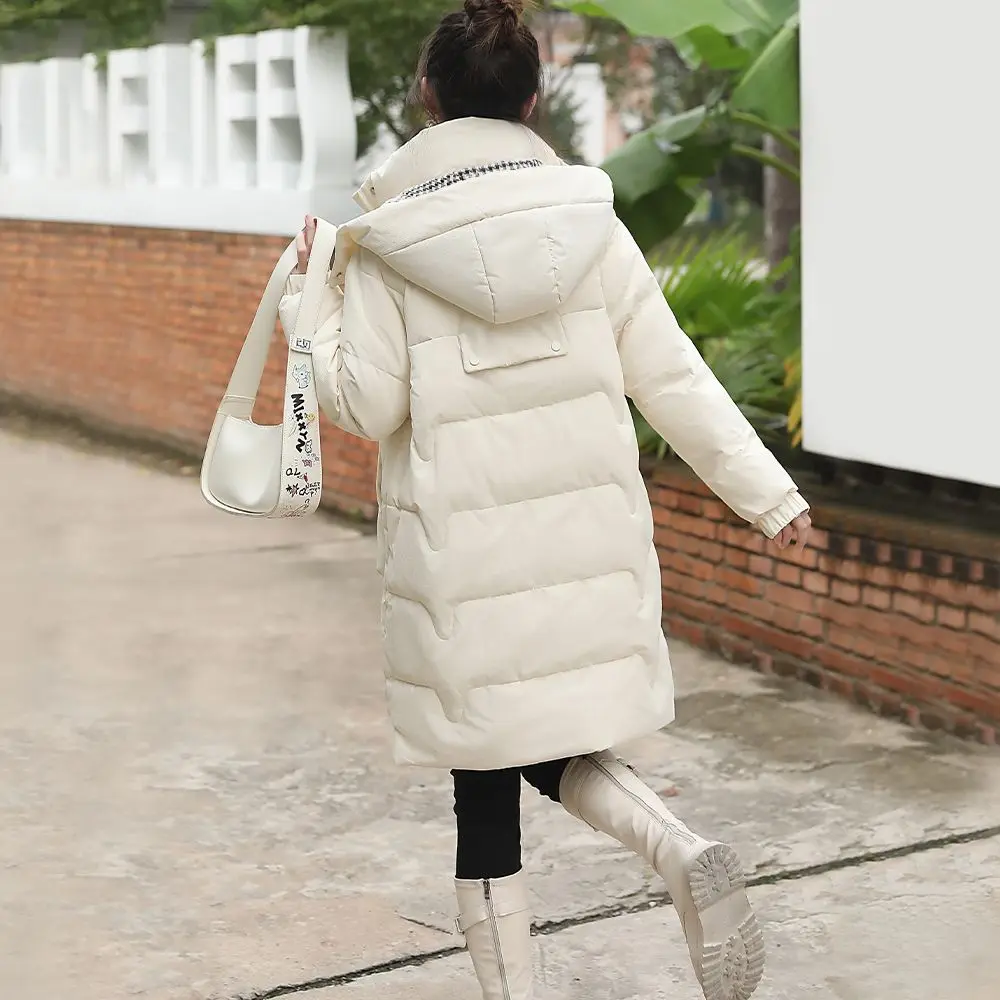 Removable Hat Cotton Jacket Women's Overcoat 2024 Winter New Mid-Length Loose Cotton-Padded Clothes Fashion Thick Warm Parka