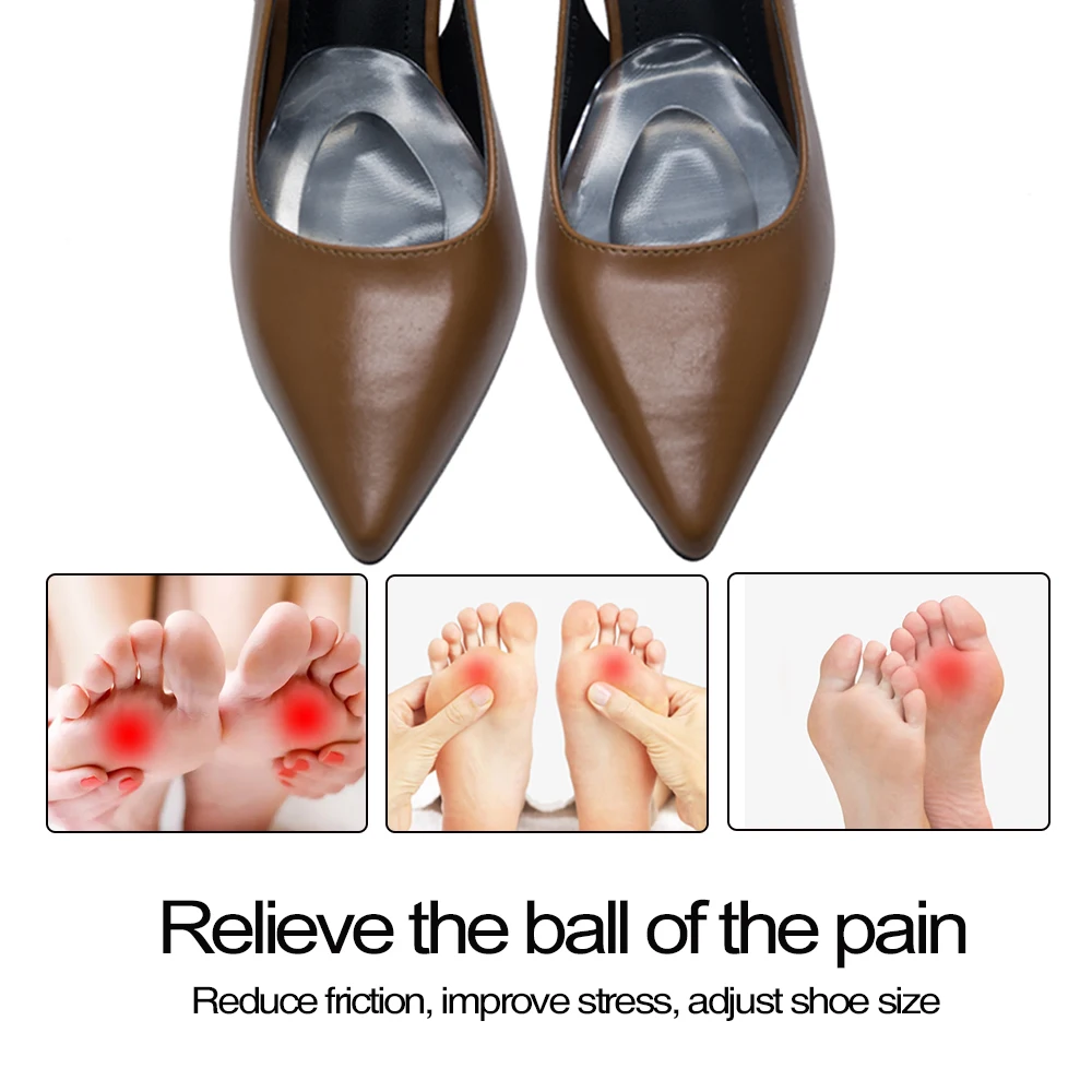 2/4 pezzi gel di silicone trasparente avampiede pad inserti antiscivolo fascite plantare donne avampiede sollievo dal dolore inserto piede tacco alto