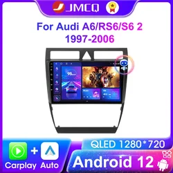 JMCQ For Audi A6 C5 1997 - 2004 S6 2 RS6 1 Car Radio Multimedia Video Player Carplay Navigation GPS Android 12 2 Din Head Unit