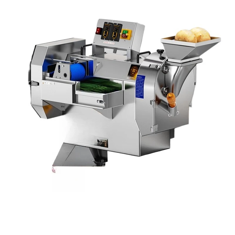 

Commercial vegetable cutter multi-function, double head frequency conversion food processing kitchen, electric slicing