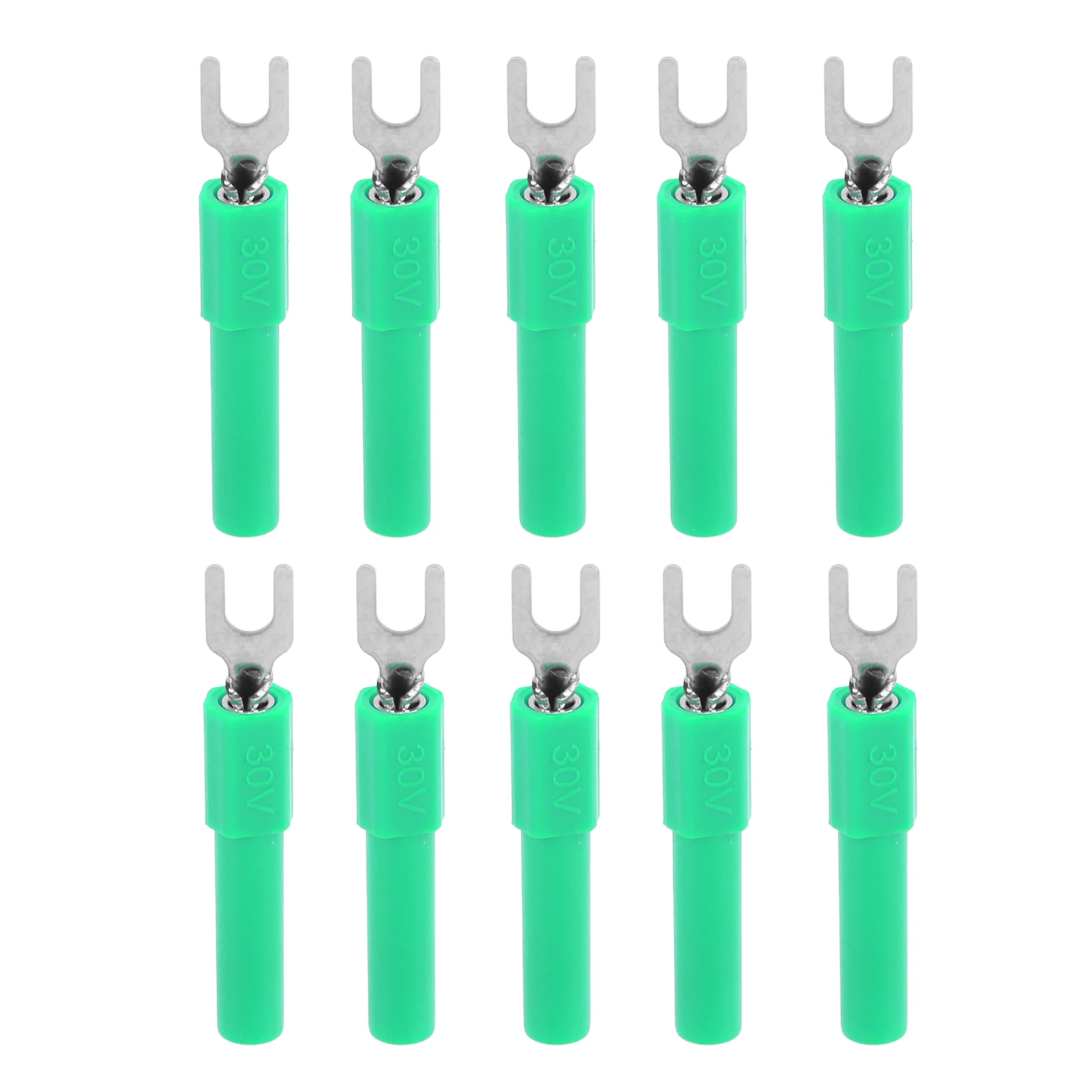 ZK40 10pcs 4mm Fork Spade Wire Connectors U Type Electrical Crimp Terminal for Testing Multimeter