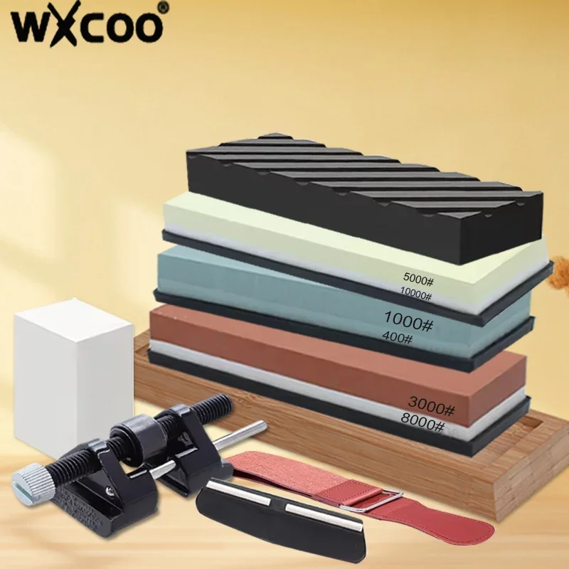 

1~9PCS Professional Chisel Honing Angle Guide Knife Sharpening Stone Kit Sharpener Knife 3000/8000 Grit Knife Whetstone Tools