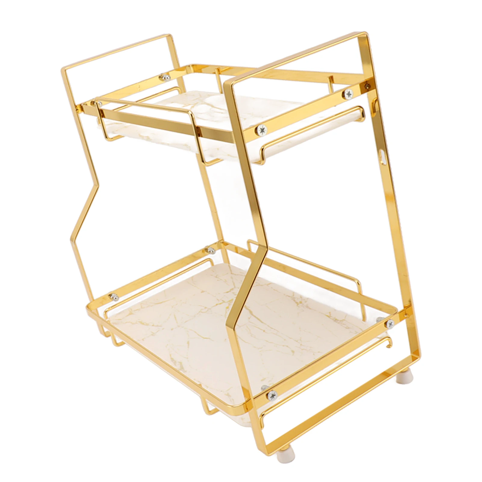 

Spice Rack Organizer Wall Mounted White and Gold Bathroom Storage Shelf Easy To Clean Strong Load Bearing Capacity for Kitchen
