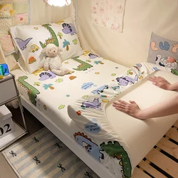 Cotton Bed Dai Li Single Piece Dormitory Mattress Cover Printed Cartoon Bedspread Bedding 360 Degree Wrap with Elastic Sheet
