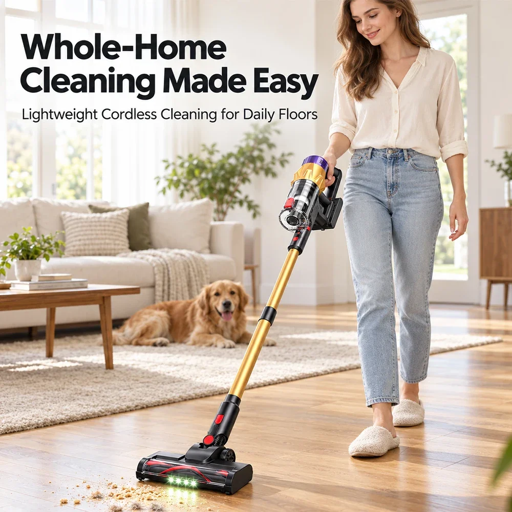 SIHAO Cordless Vacuum Cleaner 50kPa 550W Power Suction Handheld Vacuum Cleaner Smart Home LED Display Sweep Machine
