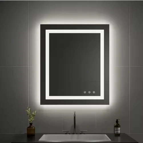 Multi-Function LED Three Color Bathroom Smart Mirror Touch Sensor Anti-Fog Vanity Mirror With Lights