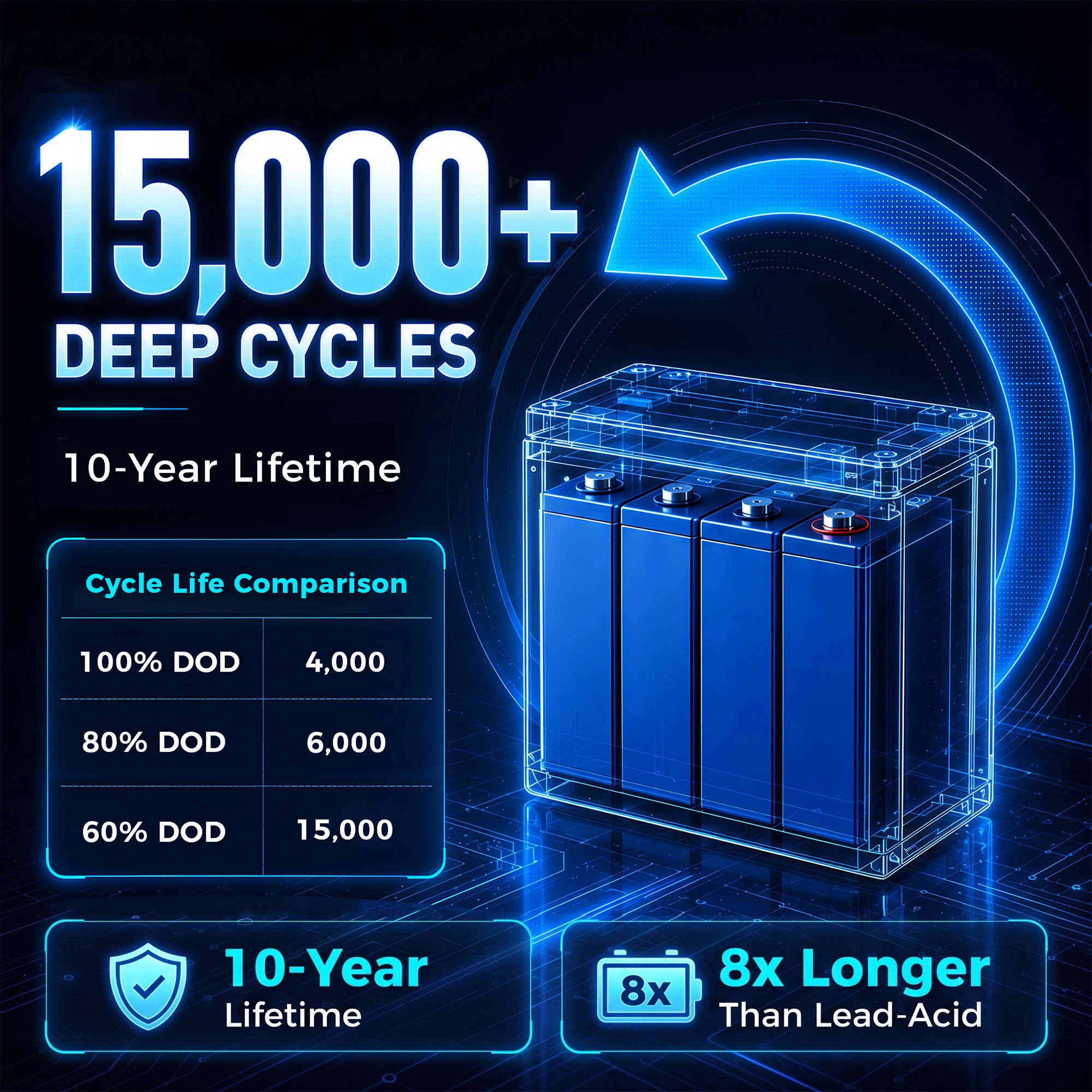 SuntNeew 12V 100Ah Lithium LiFePO4 Battery, Group24 Standard Size, IP65 Waterproof, 15000+ Deep Cycles, Low Temp Charge Protection, 1280Wh, Ideal for RV, Trolling Motor, Solar, Off-Grid, Marine