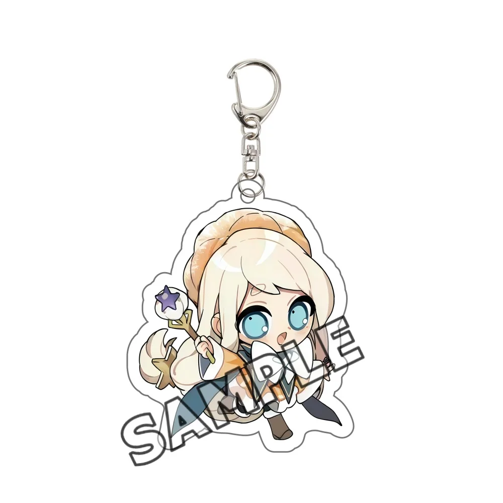 Game Cookie Run Kingdoms Camellia Cookie Acrylic Keychain Bag Accessories Candy Milk Shadow Pure Vanilla Keyring Jewelry 6cm