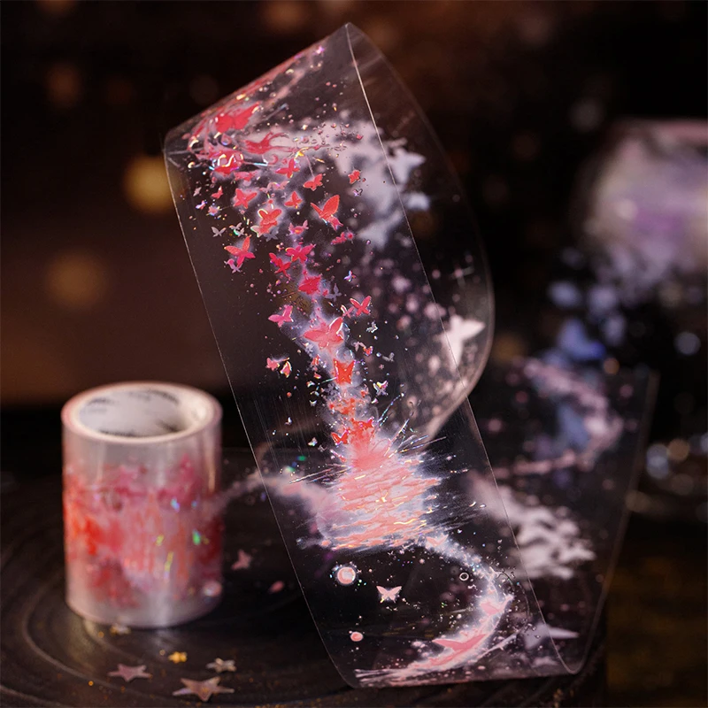 Mr Paper 200cm/roll Butterfly Shadow Series Shell Glow Decorative Tape Handbook DIY Calendar Frame Cup Diary Material Stickers