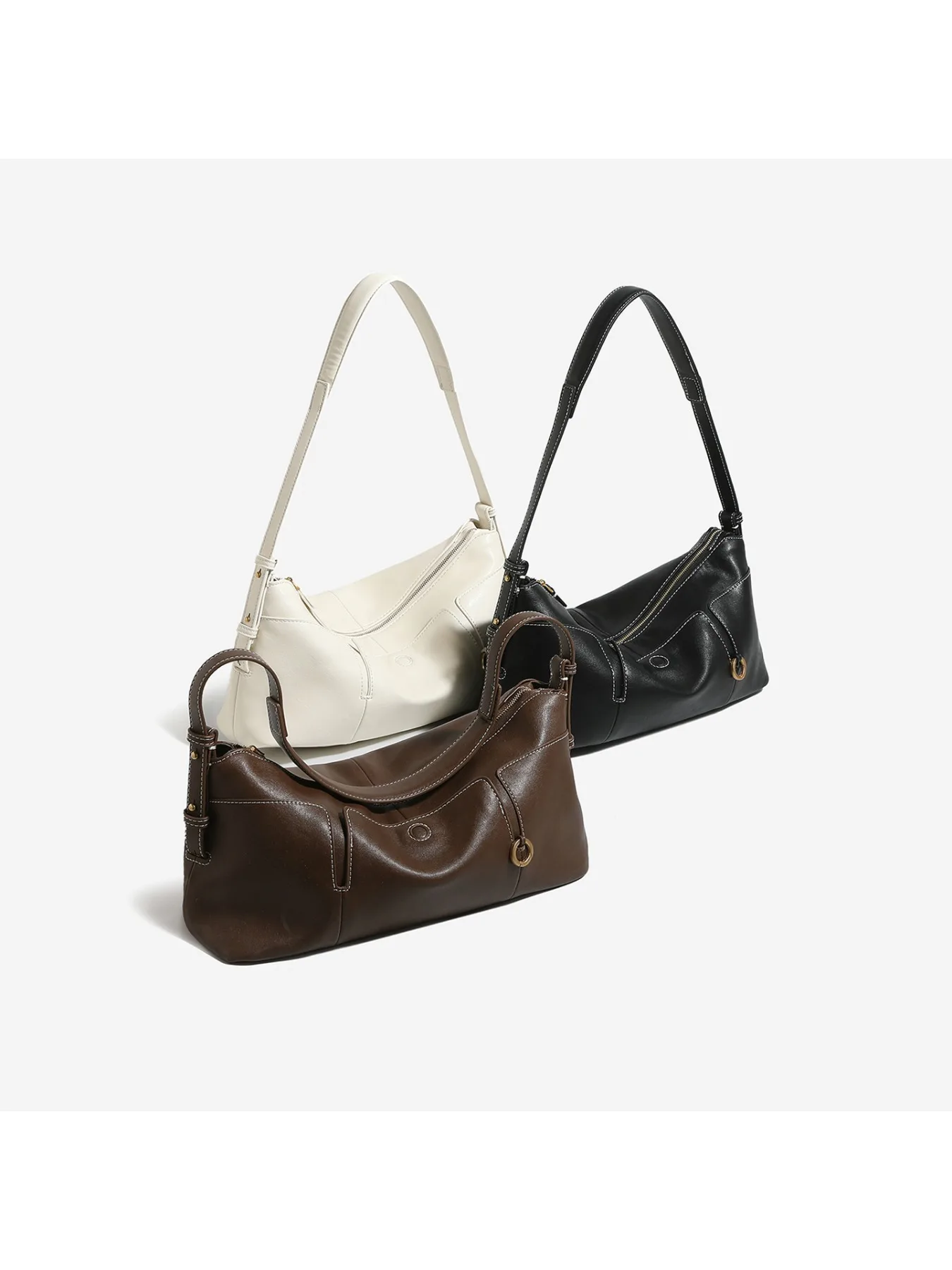 Cross-border new retro simple versatile women's bag casual large capacity shoulder messenger tote bag