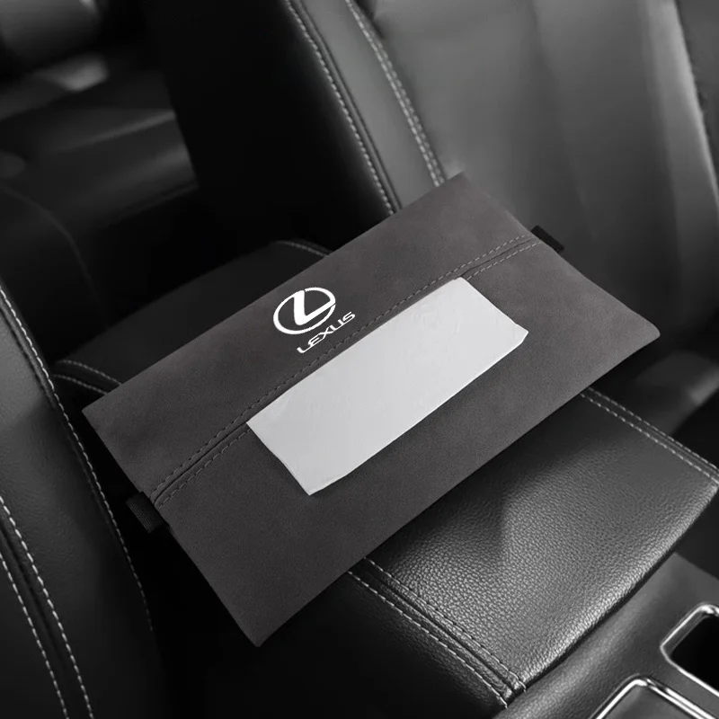 Car Sunshade Plate Tissue Box For Lexus CT ES GS NX IS250 CT200h NX300h Car Paper Towel Storage Bag Suede Sun Visor Tissue Boxes