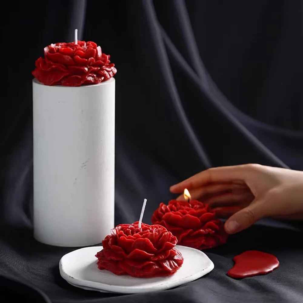 Low Temperature Candles Red Rose Flower Shaped Scented Candles Low Heat Romantic Wax Play Massage Sex Candles for Lovers