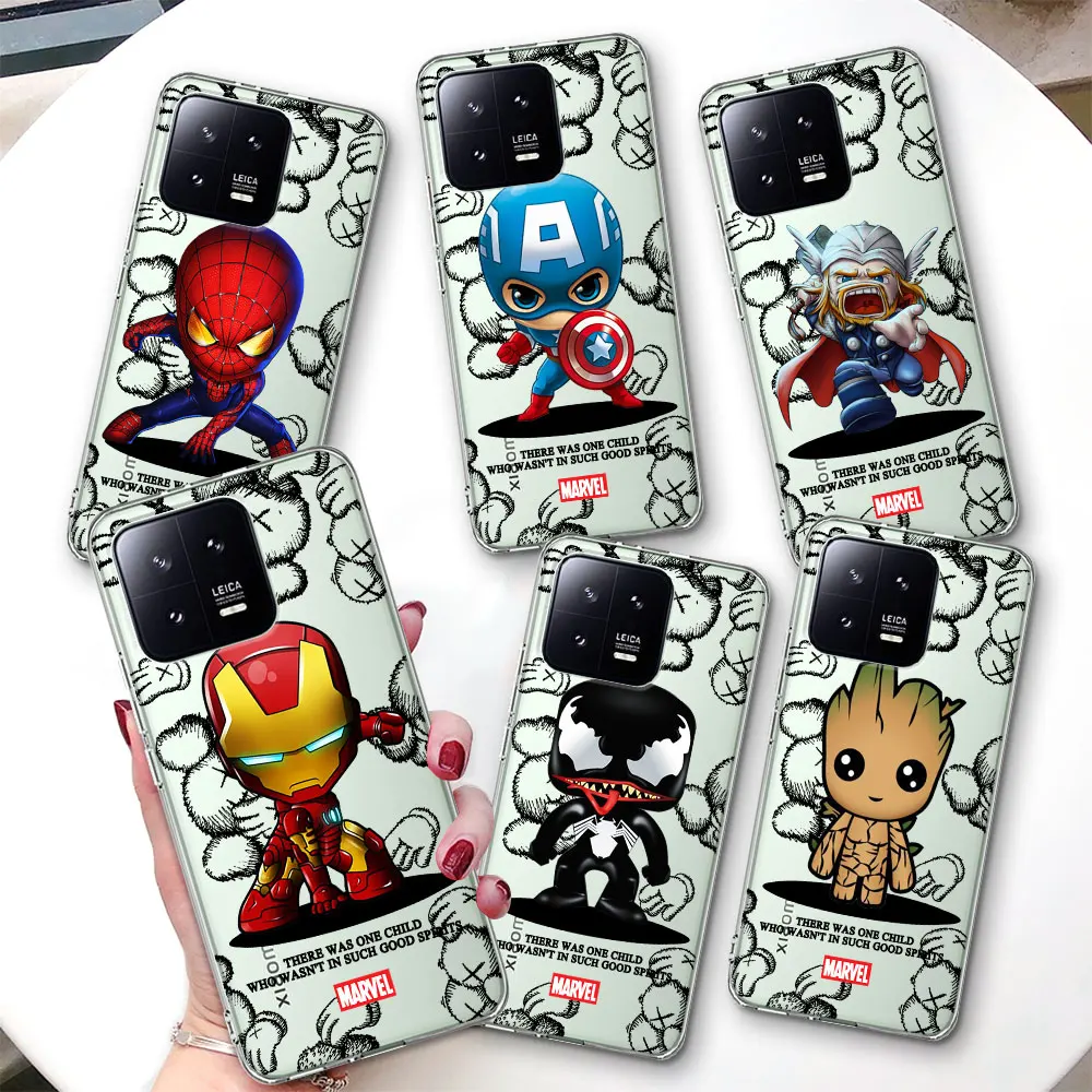 Marvel Bear Ironman Venom Phone Case for Xiaomi Mi 11T 11 9T 10T 12 12X 12T A2 13 9 CC9 A3 CC9E 10 11i 5X A1 8 Lite 6X TPU Cover