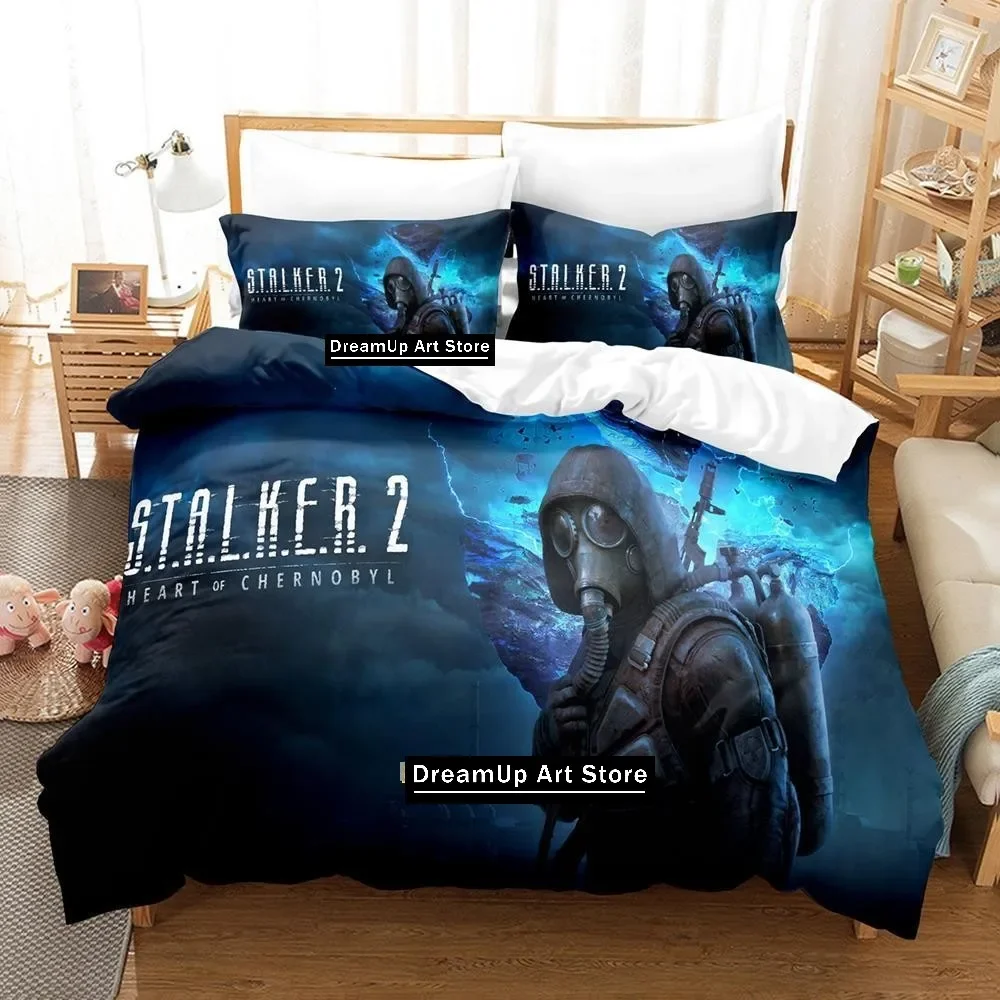 Game S.T.A.L.K.E.R. 2 Heart of Chernobyl BBedding Set Boys Girls Twin Queen Full Size Duvet Cover Pillowcase Bed Adult Bedroom