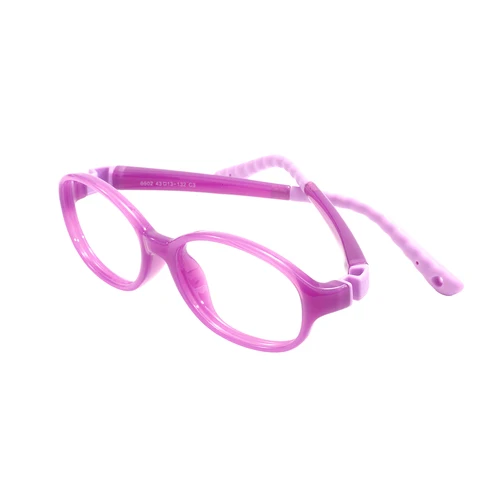 Imagen 2 del producto Montura de gafas Flexible TR90 para niños, gafas ovaladas coloridas y duraderas y ligeras para niños y niñas, lentes graduadas ópticas